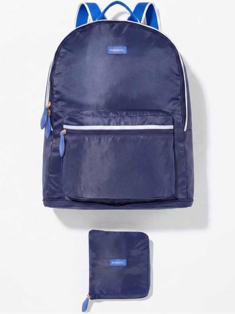 NWT Paravel Fold Up Backpack Scuba Blue Smart Travel Minimalist Utility Jet-Set
